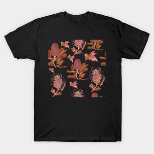 Australian Native Botanical Flowers Pattern T-Shirt